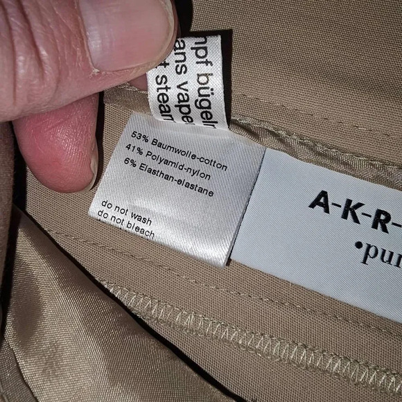 Akris Punto Womens Tan Pleated Straight Leg Pants 4 - Picture 5 of 5